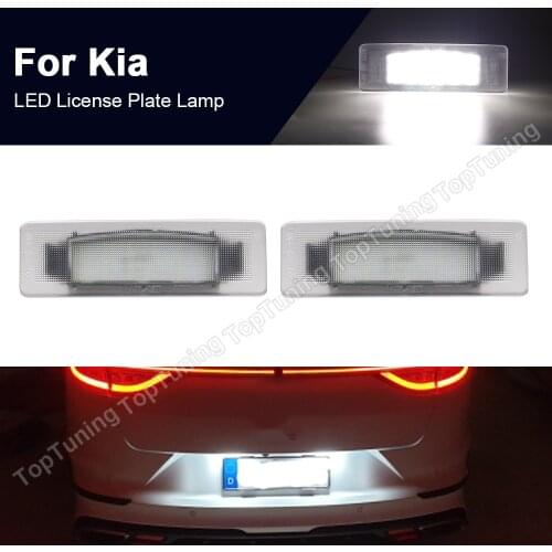 2X High Brightness White LED License Plate Light For Kia Optima 06-18 Cadenza 14-16 Sportage 17-18 K2 K3 K5 Number Plate Lamp