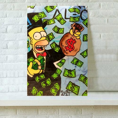 Alec Monopolys Homer Abstract Wall Art Oil Painting Poster Canvas Painting Print Pictures for Living Room Home Decor