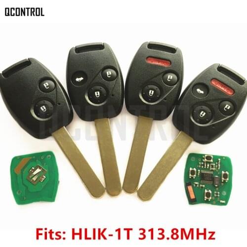 QCONTROL Auto Remote Key Suit for Honda Model HLIK-1T Accord Element Pilot CR-V HR-V Fit City Jazz Odyssey Fleed 313MHz