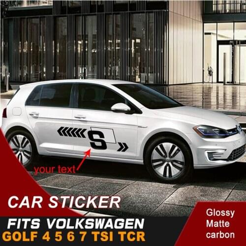 Car Decals Fit For VOLKSWAGEN GOLF 4 5 6 7 TSI TCR Side Door Export Direction Racing Vinyl Graphic Cool Car Stickers Custom