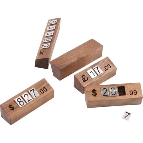 Wooden Price Cubes Customized Price Tag Combined Jewelry Watch Price Stand Tag Price Numeral Cubes Euro Price