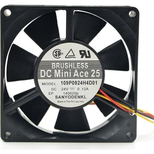 FOR Sanyo SANYO 9CM 9025 109P0924H4D01 24V 0.12A inverter cooling fan three lines