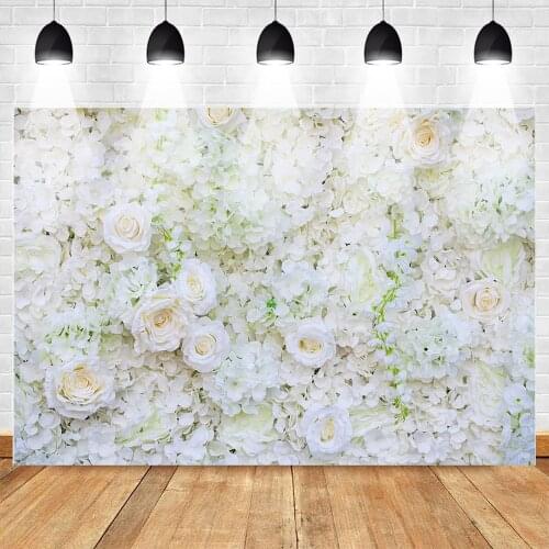 Flower Backdrop White Rose Bridal Shower Newborn Baby Photo Booth Backdrops Valentines Day Baby Shower Wedding Photography