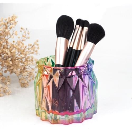 Cosmetic Brush Storage Jar Silicone Mold for Succulent Plants Round Pen Container Plaster Gypsum Mould Cement Clay Molds