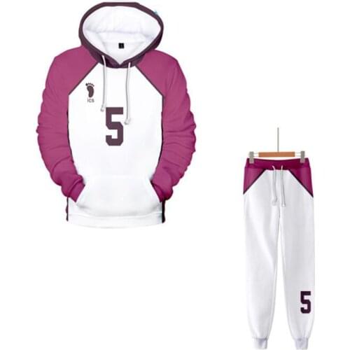 Haikyuu Shiratorizawa Academy Cosplay Costume Ushijima Wakatoshi Jacket+Pants Uniform Tendo Satori Jersey Volleyball Sportswear