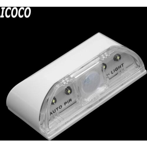 ICOCO 1pcs 4 LED PIR Infrared Detection Motion Sensor Home Door Keyhole Light Lamp Beads for Door Stairway Bedroom Hallway Sale