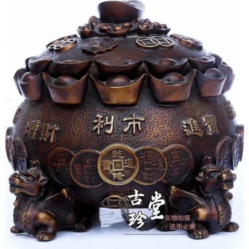 PURE COPPER BRAVE CORNUCOPIA QUARTET LUCKY BRAVE INGOT INCENSE BURNER HOME FURNISHINGS OFFICE BUSINESS IS BOOMING