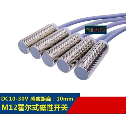 M12 magnetic switch Hall switch induction distance 10mm12V24V magnet proximity Connector DC10-30V