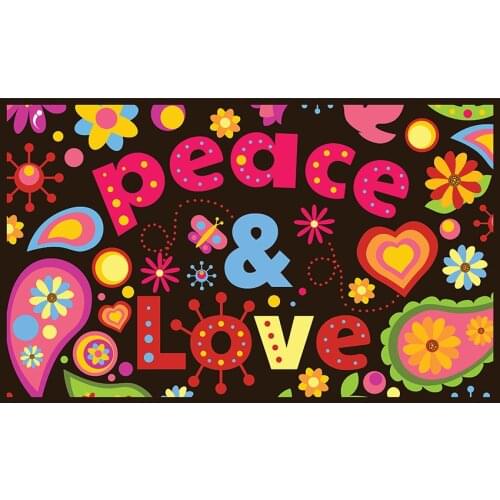 Peace Love Flag 3x5ft 90x150cm Advertising Sports Outdoor or Indoor Club Digital Printing Banner Wholesale