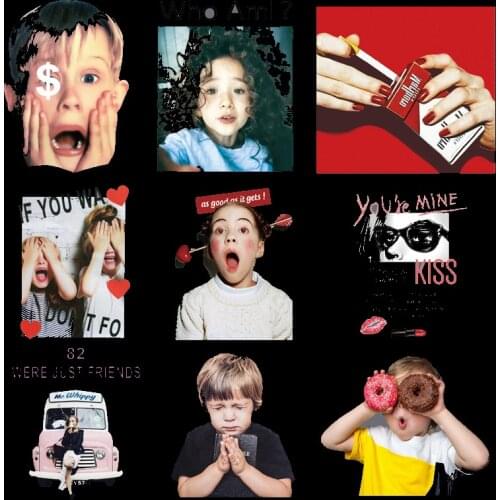 Characters Boy patch for transfer patches for DIY clothing cigarette T-shirt washable clothes clothes heat transfer stickers