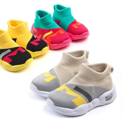 New Breathable Kids Shoes Baby Rubber Sole First Walker Boys Girls Casual Shoes Anti-slip Children Sport Shoes