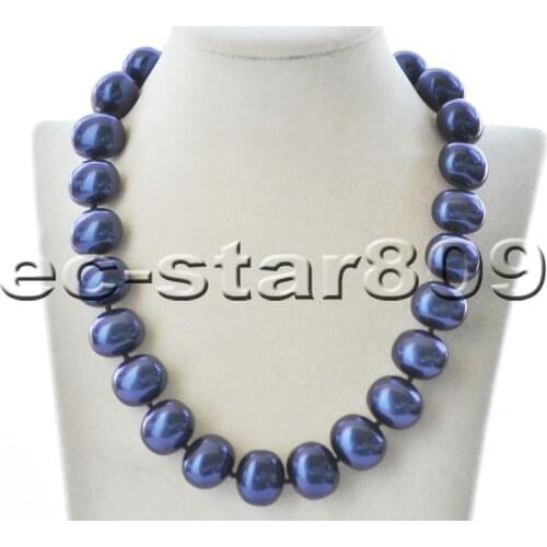 P6677 Big 17" 20mm Gemstone-Blue Egg SOUTH SEA SHELL PEARL NECKLACE Choker
