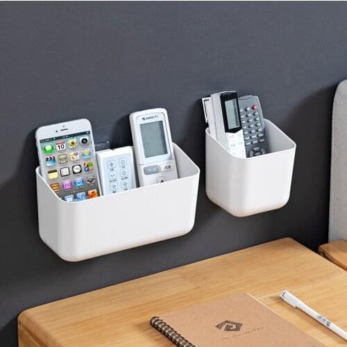 Plastic Wall-mounted Mobile Phone Storage Box Home Organizer Air Conditioner Remote Control Holder