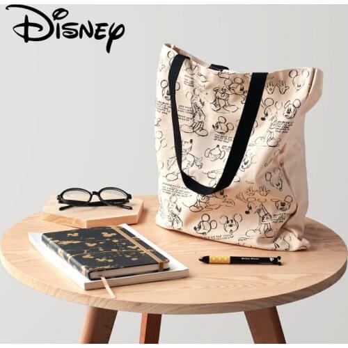 Genuine Disney Mickey Classic Retro Multi-function Simple Canvas Women Bag Canvas Bag Fashion Mummy Bag for Girls Gifts Hot Sale