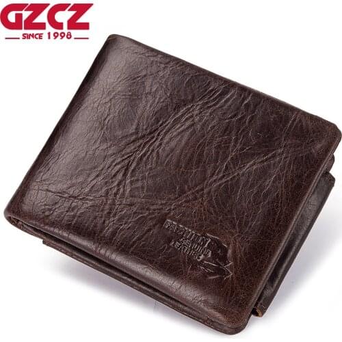 Luxury Mens Wallet Genuine Leather Bifold Short Wallets Men Hasp Vintage Male Purse Coin Pouch Multi-functional Cards Wallet
