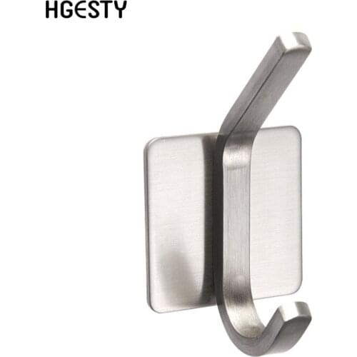 Stainless Steel 3M Self Adhesive Hook Hat Robe Clothes Rack Bathroom Kitchen Towel Hanger Waterproof Wall Door Hooks Key Rack