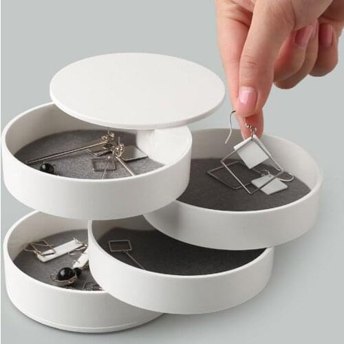 4 Layers Rotating Jewelry Storage Box Jewelry Box Container Necklace Box Earring Jewelry Display Box Makeup Storage Box Storage