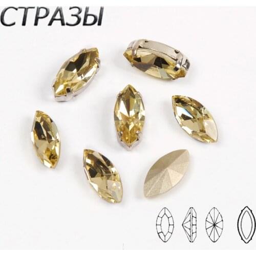 Jonquil Sew On Rhinestone Glass Crystal with Gold Claw Setting Strass Diamond Stones DIY Wedding Dress Hairpin Decoration