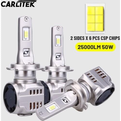 CARLITEK H4 H7 Led Canbus No Error 6500K 50W H8 H9 H11 Car Lamps For Auto 9003 HB4 9006 HB3 9005 Light Bulbs On Cars Universal
