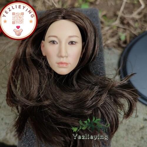 TopToys 1/6 Scale accessories Head Sculpt KUMIK 27AB Model Black/Brown Hair Female Fit 12 Inch Phicen hot toys for children
