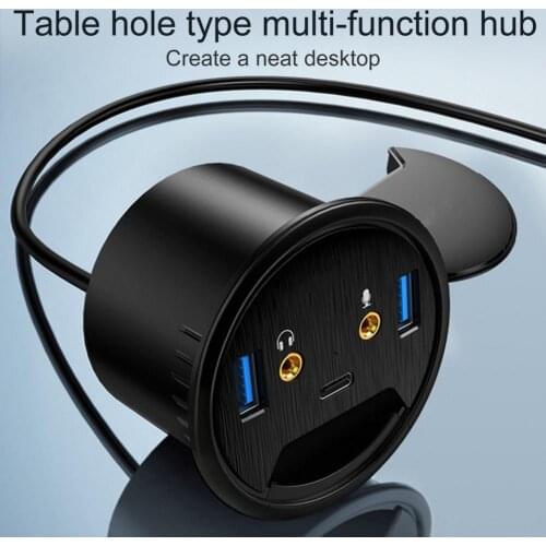USB Hub Grommet Instant Response USB3.0 5Gbps Transmission USB Power Adapter for PC Computer Office Supplies