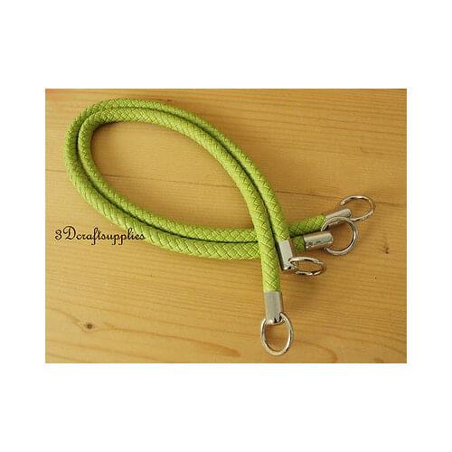 Crochet PU bag strap leather handles purse handles a pair green 25 inch M39G