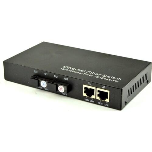 10/100Base-TX to 100Base-FX Fast Media Ethernet Converter 2 CH*SC 2 CH*RJ45 Media Converter SC Ethernet Optical Transceiver