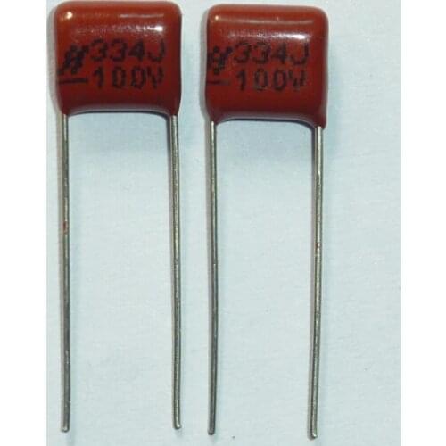 10pcs/100pcs CBB capacitor 334 100V 334J 0.33uF 330nF P7.5 Metallized Polypropylene Film Capacitor