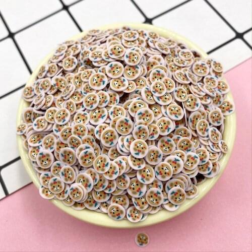 100g Cute Cherry Bear Clay Slices Polymer Hot Clay Sprinkles for Craft Making Phone Nails Art Decoration Dollhouse Miniature