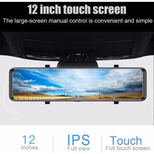 12'' Car DVR Streaming Media Rearview Mirror Camera Square Touch Screen 2K 4K WIFI Mobile Phone Interconnect Video Recorder H29