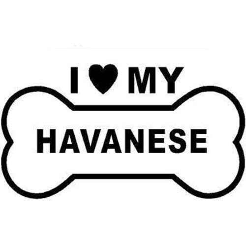 16.5cm*9.2cm Creative Fashion I love My Havanese Vinyl Bone Sicker C5-1549
