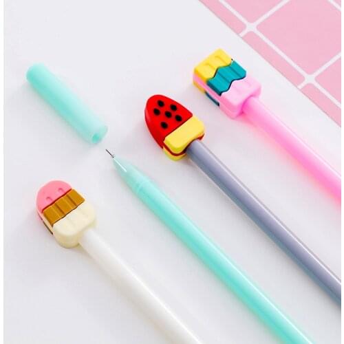 36 Pcs gel pens Cute Watermelon Ice Cream Big Foot Neutral Pen 0.5 Black Students Neutral Pens School Office Supplies Wholesale