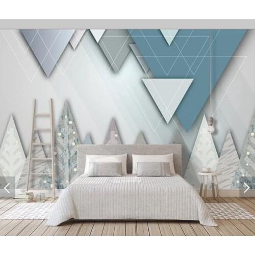 3D Abstract Geometric Triangle Tree Wallpaper Mural for Living Room Contact Paper Wall Papers Home Decor Customize