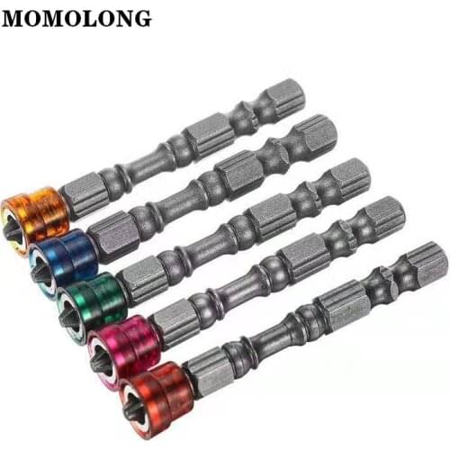 5Pcs 1/4 Inch Hex Shank Drywall Electric Screwdriver Set S2 Alloy PH2 Phillips Single Head Magnetic Screwdriver Bits Anti-Sl