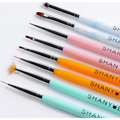 6PC/SET Nail Brush for Detailing Striping Painting Brushes, 3D Brush, Blue/Green/Orange/Pink Acrylic Nail Brush Pens HJ26DH2