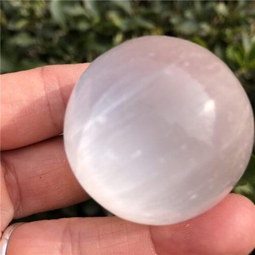 60mm Beautiful Natural White Selenite Ball Crystal Stone Gemstone Great for Meditation Home Decoration Chakra Reiki Stone