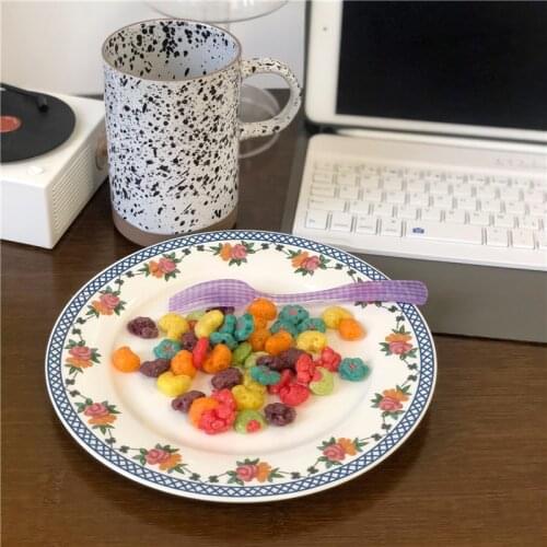 8inch Vintage Fruit Plates посуда Breakfast Plate Dessert Plate Tableware Flower Platos Ins Nodic Home Decoration Plates