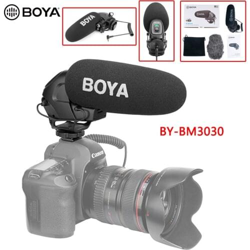 BOYA BY-BM3030 On-Camera Microphone with 1/4 Screw 3.5mm Jack for Speech for DSLR Cameras Video Audio Recorders Condenser Mic