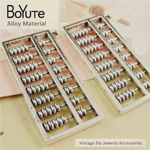 BoYuTe (10 Pieces/Lot) 27*48MM Vintage Sweater Chain Accessories Parts Wholesale Antique Bronze Silver Abacus Pendant Diy