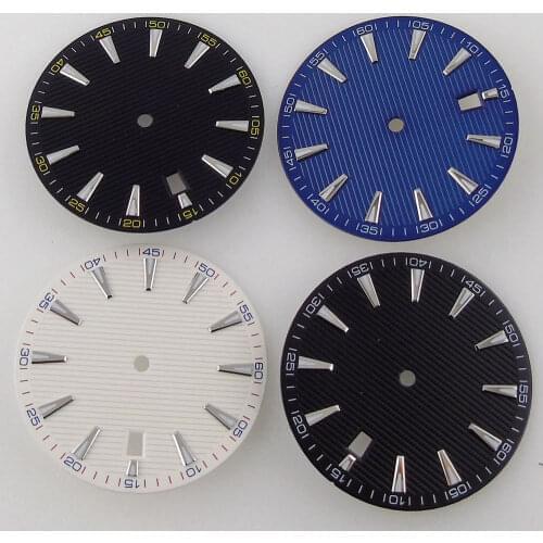 33.5mm Watch Dial Fit For NH35/NH35A Automatic Movement Date Window White/Black/Blue Color Spare Parts Watch Face