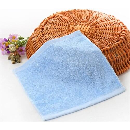 25x25cm Cotton Face Towel Border Solid Color Soft Comfortable Convenient Gentle Skin Baby Child Bathroom Travel Hand Towel