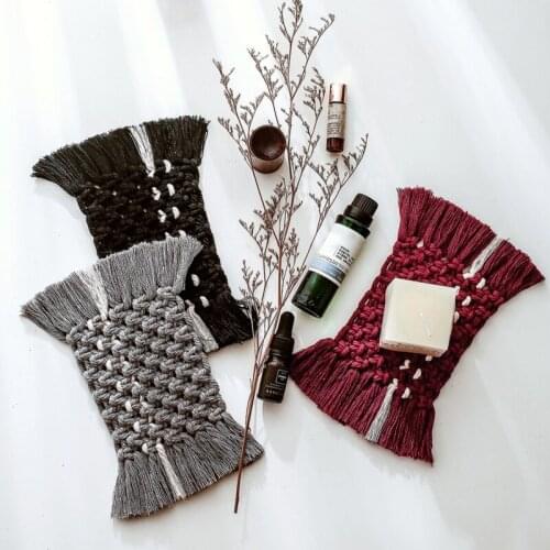 Cotton Tableware Pad Placemat Table Mat Heat Insulation Coaster Handmade Woven Macrame Cup Pad Bohemia Table Mat