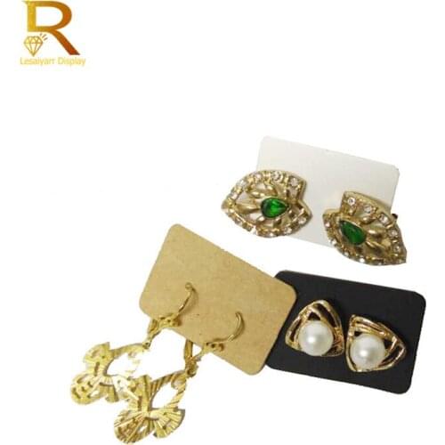 Wholesale 100PCS 3.5*2.5cm multi color Paper cute Stud earring Kraft paper custom logo cost extra Jewelry Display packing Card