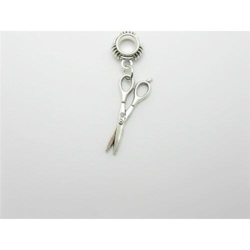 Classic 12pcs Scissors Charms Big Hole Loose Bead Fit Pandora Bracelet Pendants DIY
