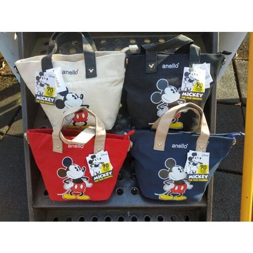 Disney small backpack Mickey mouse canvas printing portable diagonal handbags ladies single shoulder small square bag