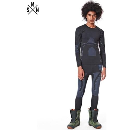 SMN Thermal Ski Underwear Set Adult Men Wicking Quick-drying Winter Snowboarding Underwear Set Outdoor Sports Clothing