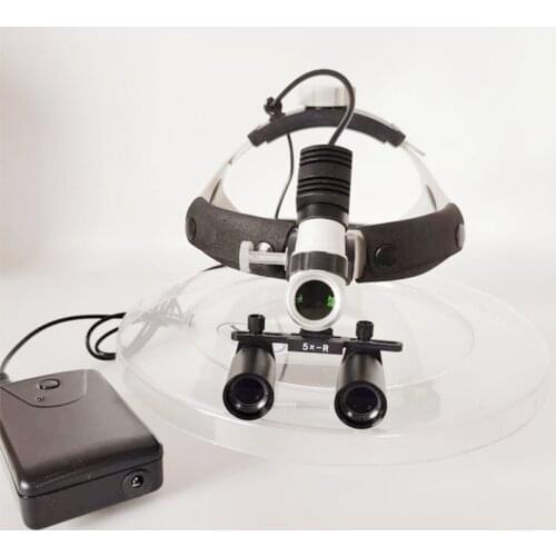 Medical Headlight 5W LED Dental Surgical Head Light+Magnifying Glass 4/5/6.0X Binocular Loupes ENT Plastic Surgeon Pet Clinic