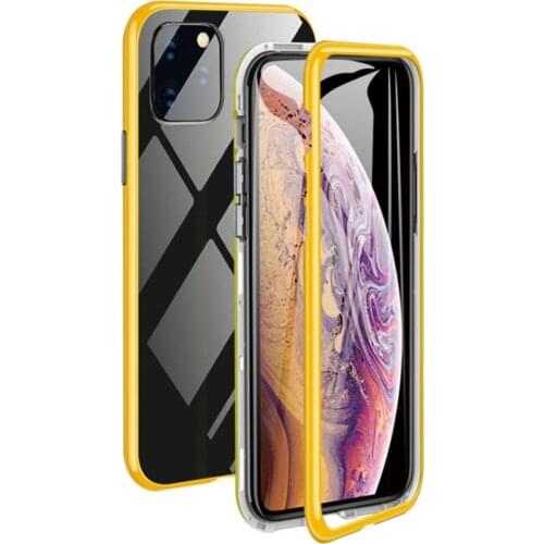 Metal Magnetic Case For iPhone 11 Pro Max XR XS MAX + Tempered Glass Magnet Case Cover For samsung note 8 9 Galaxy S9 S8 plus