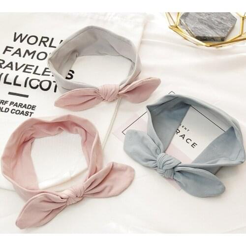 Cartoon Cute Bow Headband Solid Cute Baby Elastic Headband Newborn Soft Girls Headbands Cross Knot Turban Hair Accessories