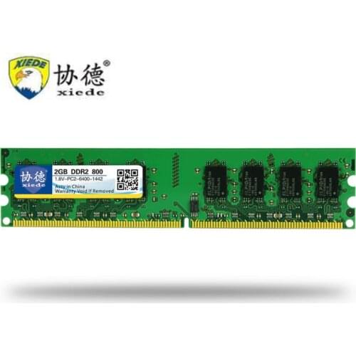 New (2Pcs/Bag) Xiede DDR2 1GB 2GB 4GB 800MHz 240Pin Non-ECC Desktop Memory Dimm Computer RAM PC2-6400U 1.8V High Compatible 667